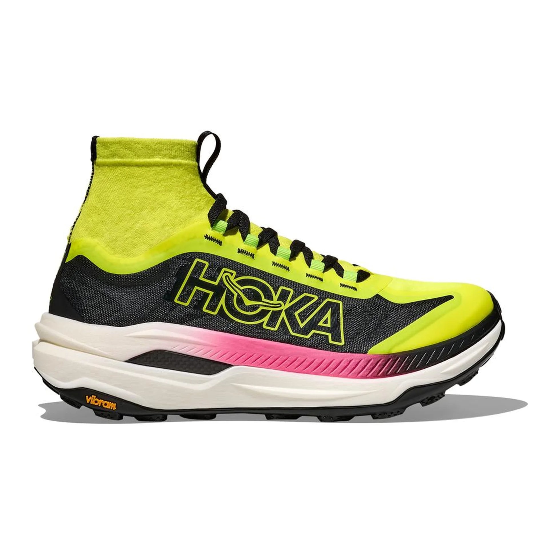 neon hoka citrus / black