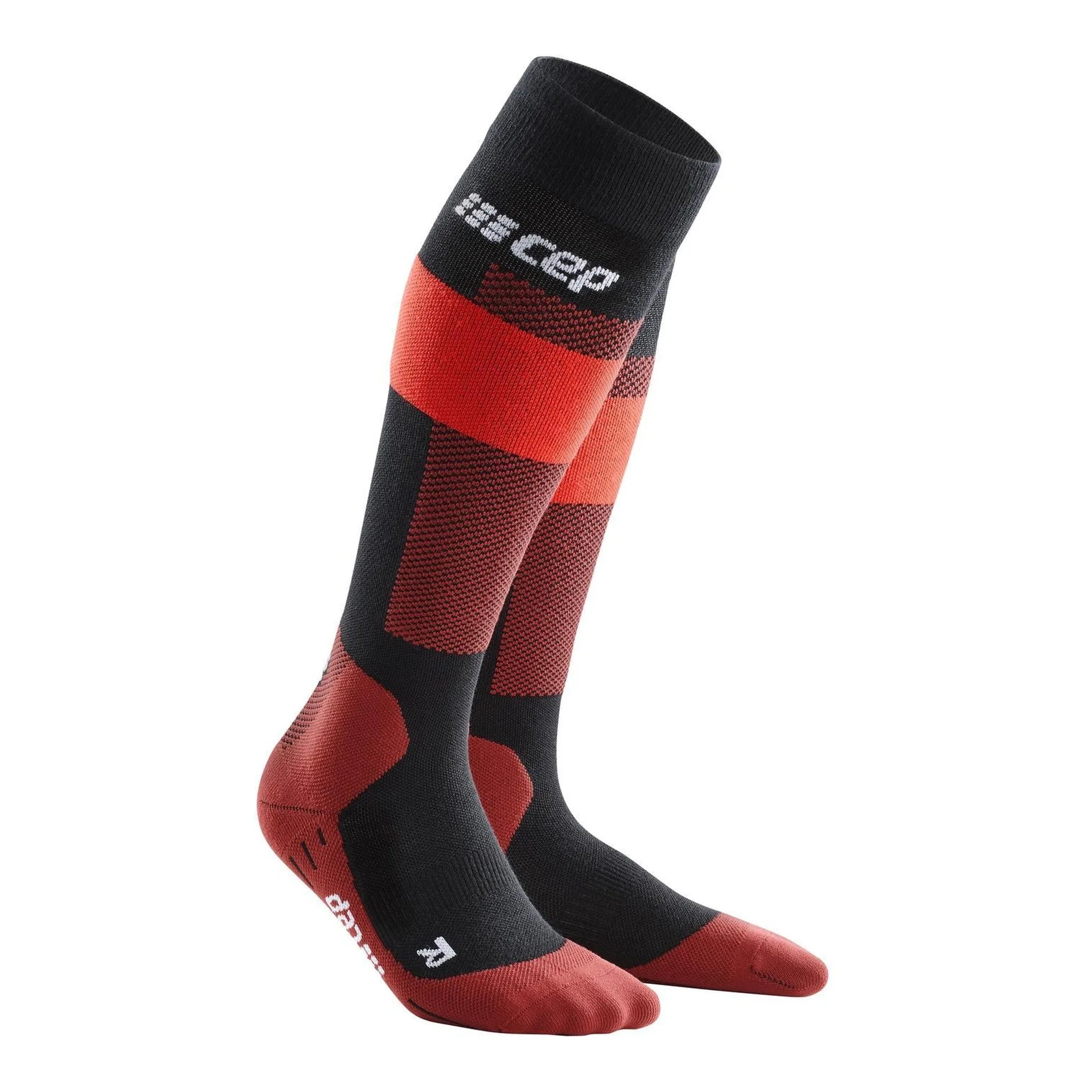 CEP merino socks, skiing, tall, v2, women