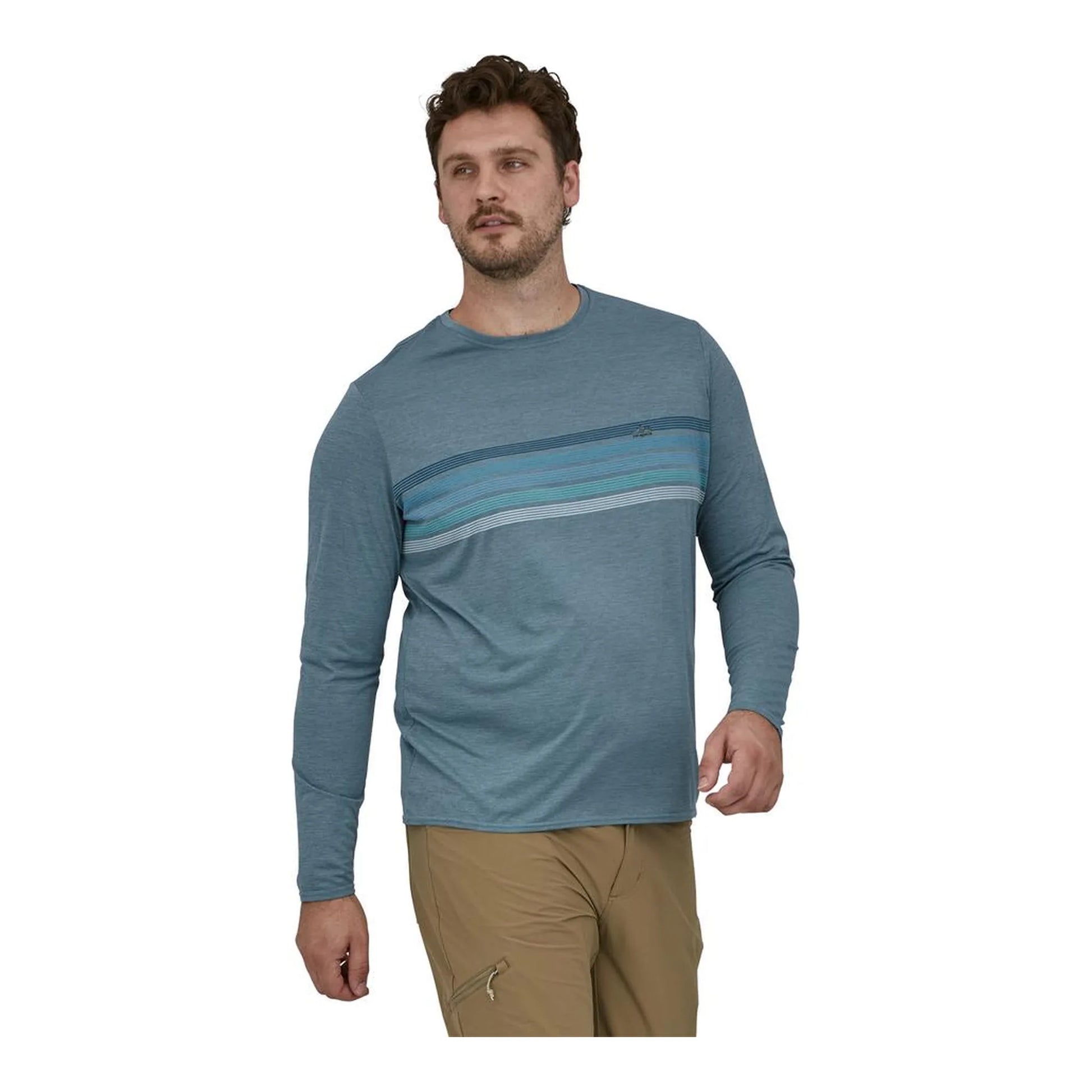 line logo ridge stripe: light plume grey x-dye